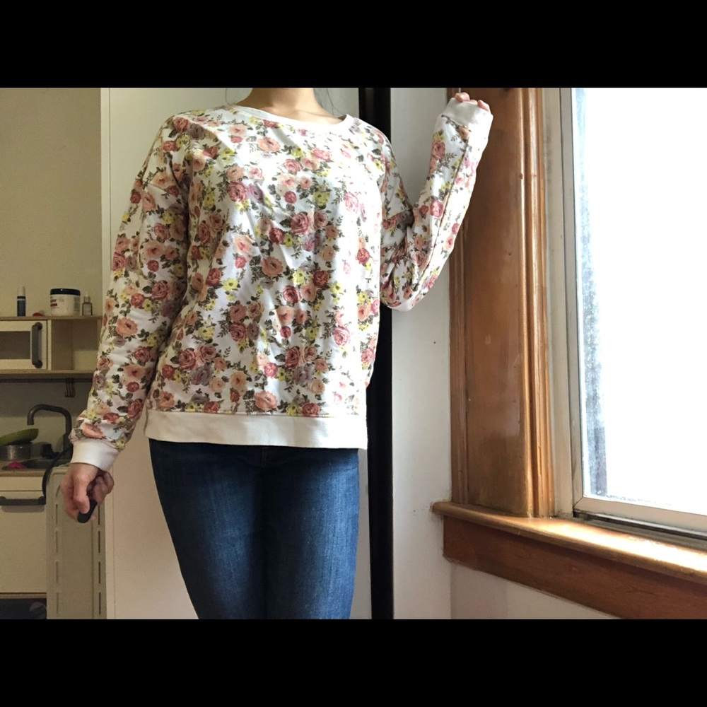 F21 floral sweatshirt
